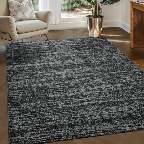 SANAT Oslo Teppich für das Wohnzimmer - Teppich mit modernem Design, Geeignet für Wohnzimmer, Flur, Esszimmer, Schlafzimmer, Küche und Kinderzimmer - Schwarz, Größe: 140 x 200 cm