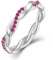 YL Unendlichkeit Damen Ringe 925 Sterling Silber Rubin Stapelbare Ring Eternity Ewigkeitring Schmuck Geschenke für Damen Mutter Freundin,Größe56