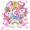 TZQFROCE Luftballon Einhorn 3 Jahre Einhorn Ballons Geburtstag Einhorn Geburtstagsdeko Mädchen Regenbogen Deko Kindergeburtstag für Mädchen Geburtstags Festival Party Dekoration