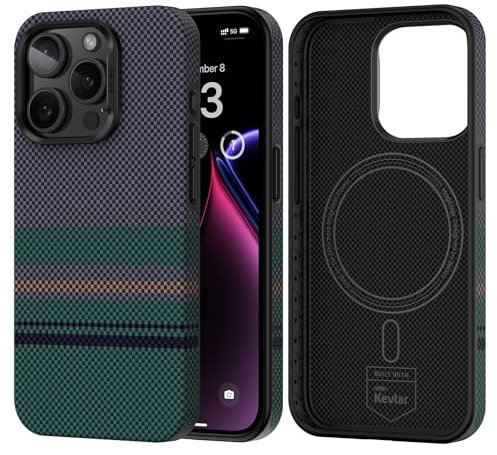 BENKS für iPhone 15 Pro Hülle Kompatibel mit Magsafe, Aurora ArmorPro Stoßfeste Dünne Schutzhülle aus Dupont Kevlar 600D & 1500D Aramidfaser, Minimalistische Handyhülle für iPhone 15 Pro