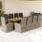 Gecheer 11-tlg. Garten Essgruppe 10 Personen, Polyrattan Sitzgruppe, Rattan Gartenmöbel Set, Balkon Möbel, Rattan Lounge Möbel Outdoor, Terrassenmöbel Set, Sitzgarnitur Gartengarnitur, mit Kissen,Grau