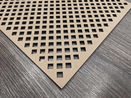 Panneau décoratif en maille de bois, cloison murale, grille de radiateur, découpes, meubles de cuisine, découpe au laser en MDF de 6 mm d'épaisseur (taille 1200 mm x 500 mm) diamant D5. Fabriqué au