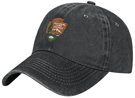 TDTRADD Yellowstone Baseballkappe im Nationalpark, gewaschene Baumwolle, Trucker-Mütze, Vintage-Stil, verstellbar, für Herren und Damen, Schwarz, mehrfarbig, Einheitsgröße