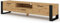 Bestmobilier - Donnely - Meuble TV - Effet Bois et Noir - 200 cm, Bois/Noir