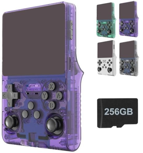 R40S Console de jeu vidéo rétro portable, 3800 mAh, plus de 30 000 jeux pré-installés, plus de 20 systèmes d'émulateur rétro, écran HD IPS Full View de 3,5, 256 Go (violet)