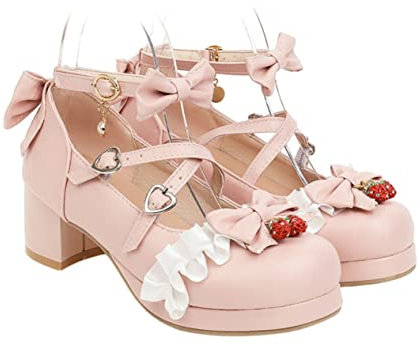 SOIMISS 1 Paar Bowknot-Prinzessinnenschuhe mit mittlerem Absatz weiße Mädchenschuhe Blockabsatz Damenschuhe elegant Prinzessinnen Schuhe Schleifen verzierte Schuhe modische Schuhe