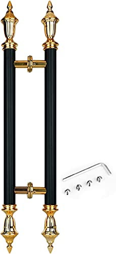 Runder Türgriff im Vintage-Stil, 61 cm, schwarz, zweiseitiges Hardware-Kit für interne externe Schiebetüren aus Holz