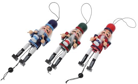 JEWEDECO 3piezas Figuras Artesanales De De Soldado De Madera Decoración De Adornos De Navidad