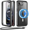Beeasy for iPhone 16e Case IP68 Waterproof, Compatible with MagSafe, 360 Full Body Heavy Duty Cover with Built-in Screen Protector, Shockproof, Dustproof, Magnetic Protective Phone Case, 6.1” Black