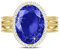 Linawe Ring Blauer Stein, Saphir Gold Ringe Frauen, Moissanite Goldring Damen Modeschmuck Jewelry, Goldene Boho Schmuck Ring Verstellbar Damenring, Statement Diamant Fingerring Vergoldet