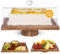 Acacia Wood Cake Stand with Lid - 15 Rectangular 2-in-1 Serving Board & Dessert Display, Shatterproof Acrylic Cake Dome Cover(5.1 high), Charcuterie Platter for Cheese, Fruit, Appetizers (15 inch)