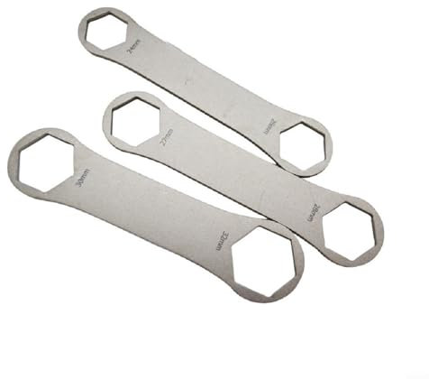 Fauhapyway Fahrradgabel-Service-Werkzeug, doppelseitiger Schraubenschlüssel aus Edelstahl, für Rockshox Fox Federgabel, Wartung, Reparatur (27–28 mm)