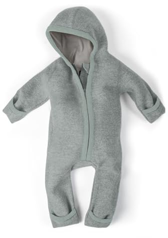 Ehrenkind® WALKOVERALL | Baby Wollwalk-Overalls aus Merino Schurwolle mit Reißverschluss | Walk Wolle Woll-Anzug für Kleinkind und Baby | Jade Gr. 98-104