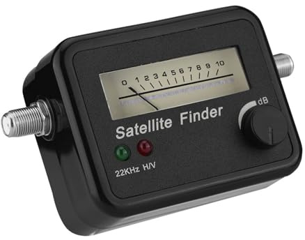Digital Satellite Finder Professional Satellite Signal Meter High Sensitivity Portable Satellite Dish Alignment Tool for TV Technicians Installers Black White 11x6x3.5cm