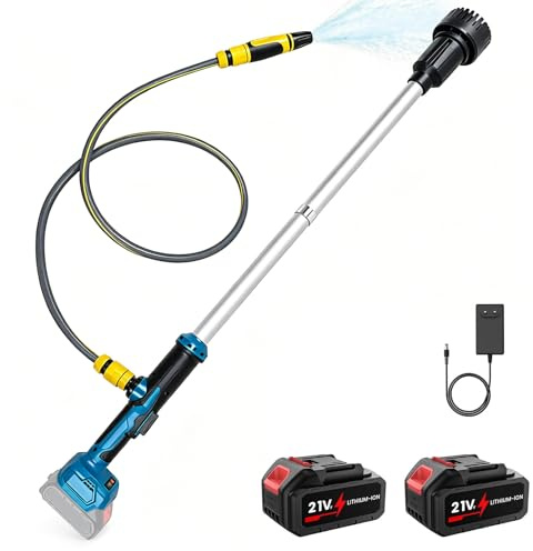 Pompe submersible sans fil 21 V avec 2 batteries de 2,0 Ah et chargeur, offre un débit de 3000 l/h et une hauteur de refoulement de 6 m, pompe à eau portable, idéale pour extraire l'eau de la citerne