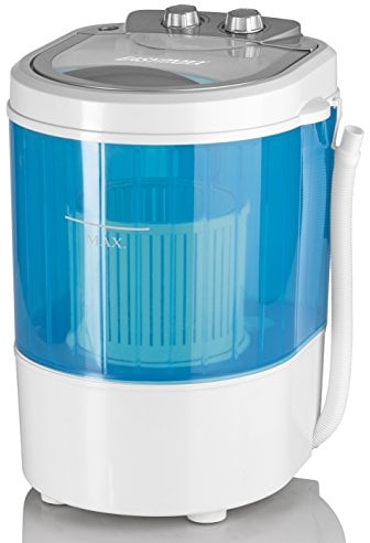 EASYmaxx Mini-Waschmaschine ideal zum Waschen unterwegs | Kompakte Waschmaschine mit Wasch- und Schleudertimer, bis 3kg Wäsche | Leicht zu verstauen und transportieren, ideal für Camping und Reisen
