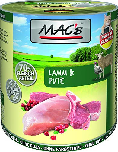 MACs Cat 800g Lamm & Pute Katzenfutter Größe 6 x 800g
