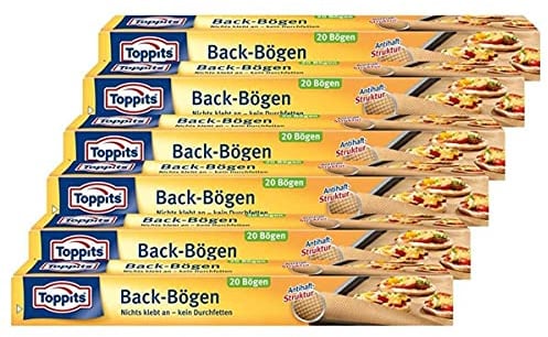 Toppits Back-Bögen 20 Bögen 38x42 cm Antihaft-Struktur (6er Pack)