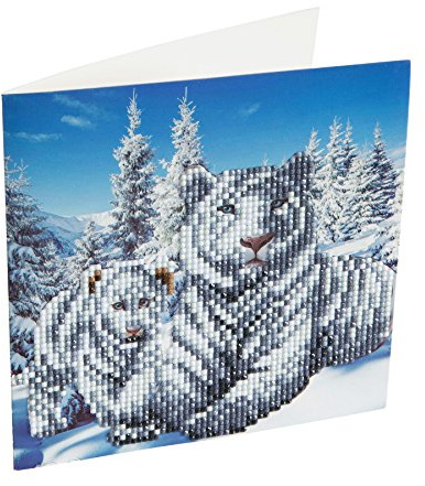 CRYSTAL ART CCK-A8: Snowy White Tigers Card Kit