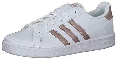 adidas Kinder Grand Court Sneaker, Cloud White/Copper Metallic/Light Granite, 31 EU
