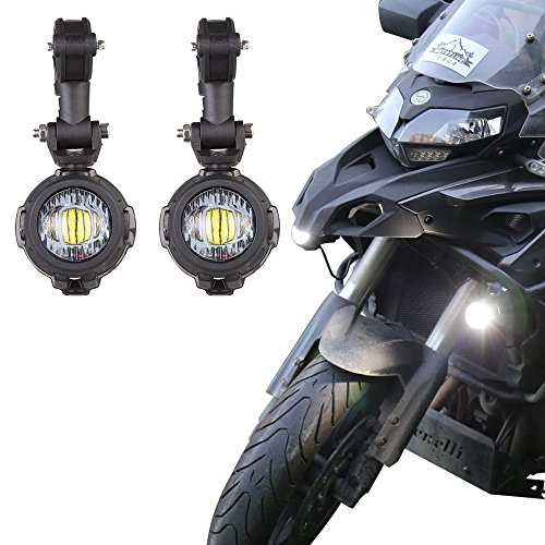 2 STÜCKE Zusätzliche LED Scheinwerfer Motorrad Tiefenlicht + Halterungen 360 ° r 1200 gs f800 gs 700 nc 700x trk 500 x tendierend Motorrad Motorräder Wasserdichtes IP67