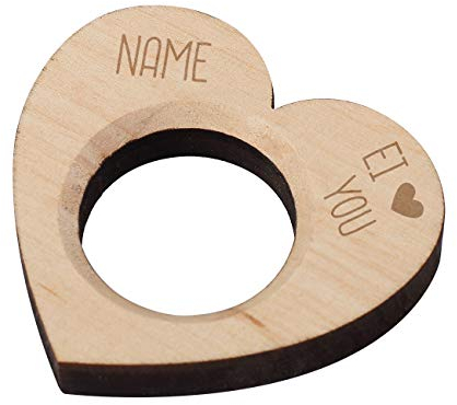Herz & Heim® Eierbecher mit Gravur in Herzform - Ei love You