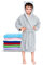 Twinzen - Peignoir Enfant Coton pour Fille et Garçon - 100% Coton Oeko-TEX® sans Produits Chimiques- 2 Poches, Ceinture, Capuche avec Oreilles,7-8 ans,Gris