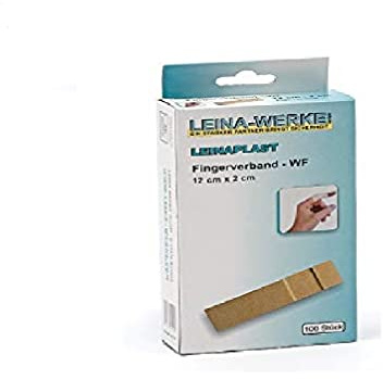 LEINAWERKE 72002 LEINAPLAST-Fingerverbände 12 cm x 3 cm, EL, 100 Stk. in Schachtel