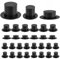 Anyasen dekozylinder schwarz 60 Stücke Mini schwarz top hüte Weihnachten Mini schneemann hüte Top Hüte Miniatur Schneemann Hüte Top Hat Zylinderhut Klein Bräutigam Hut für DIY Bastelbedarf 3 Größe