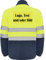 Personalisierte Arbeits Fleecejacke Hi-Viz mit zwei reflektierenden Bändern, elastischen Bündchen und Stoper im Saum L56 (L, Gelb Fluoreszierend (Gelb Patch))