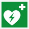 Aufkleber Rettungszeichen (AED) Automatisierter Externer Defibrillator Symbol Schild 5-40cm Folie selbstklebend nach ISO 7010 made by MBS-SIGNS in Germany, Größen Name: 15x15cm