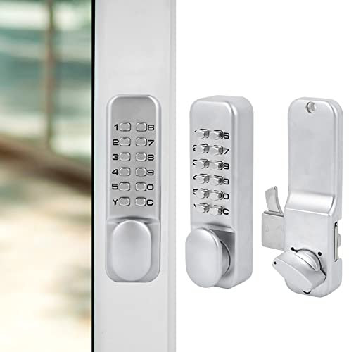 Kit de serrure à code mécanique, 1 à 11 chiffres alliage de zinc serrure à combinaison d'accès sans clé pour porte coulissante, avec fonction de réinitialisation, pour balcon de bureau de cuisine
