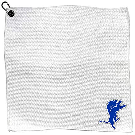 Team Golf NFL Detroit Lions Golf-Handtuch mit Karabinerhaken, 38,1 x 38,1 cm, Premium-Mikrofaser mit tiefen Waffeltaschen, hervorragende Wasseraufnahme und schnell trocknendes Golf-Reinigungstuch.