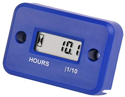 Jayron Digital LCD Induktiver Betriebsstundenzähler Stundenzähler Wasserdicht Für Marineboot Schneefräse Wechselrichter Generator Rasenmäher und Kleiner Gasmotor(HM006A-M4, blau)