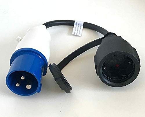 CEE Adapter Schuko Kupplung IP44 Stecker 230V Camping Boot H07RN-F 3G 16A