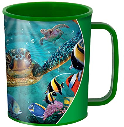 3D LiveLife 300ml Plastic Kids Travel Cup - Sea Turtle Design, BPA Free, Reusable, Perfect for Kids, Parties, Gifts