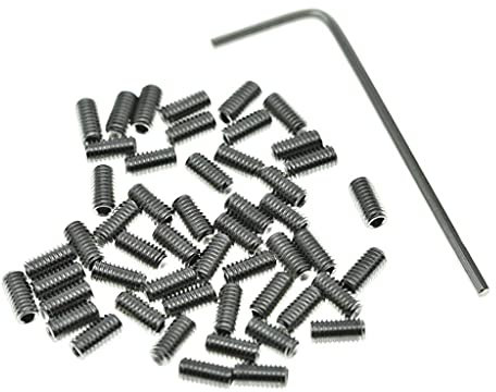 Kaish, 50 viti di regolazione per ponte di chitarra US #4-40 x 1/4, in acciaio inossidabile, adatte per Fender Stratocaster/Telecaster