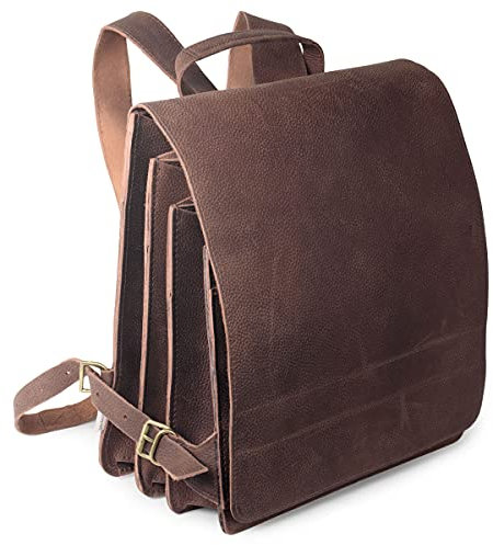 Jahn-Tasche – Sehr Großer Lederrucksack/Lehrer-Rucksack Größe XL aus Büffel-Leder, Braun, Modell 670-n