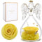 Miofula Eingemachte Rose im Glas mit Engelsfigur, Geburtstagsgeschenke für Damen, Mama, Oma, Ehefrau, ewig haltbare Rosen, ideal für Weihnachten, Valentinstag, Muttertag, Erntedank