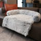Danchen Beruhigendes Plüsch-Hundebett, luxuriöse Hundematte, Sofa, Fell-Katzensofa, Haustier-Couch-Möbelschutz mit rutschfester Unterseite, waschbar, weich, warm, Größe L, 90 x 80 x 13 cm