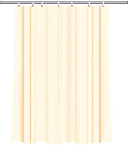 SEPIO | Duschvorhang mit Gardinenhaken, Duschvorhängeringen 180 x 200 cm - Wasserdichter, Antibakteriell, aus bestem Material, bereit für die Montage - für Badewanne und Dusche (Beige)