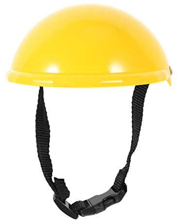 PATKAW Hundehelm Pet Cat Safety Ridding Cap Sonne Regenschutz Hunde Hut für Fahren Motorradfahrrad um Ihr Gelb zu Halten