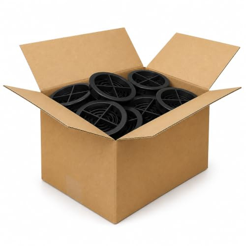 Black 70mm Plastic Round Soffit Air Vents | UV Resistant UPVC Push-in Roof Disc for Fascia | Long-Lasting, Durable, and Weatherproof Circular Soffit Vent for Optimal Ventilation (70mm, 50, Count)