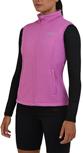 TCA Damen Flyweight winddichte Lauf- und Fahrradweste mit Reißverschlusstaschen - Rosa, M