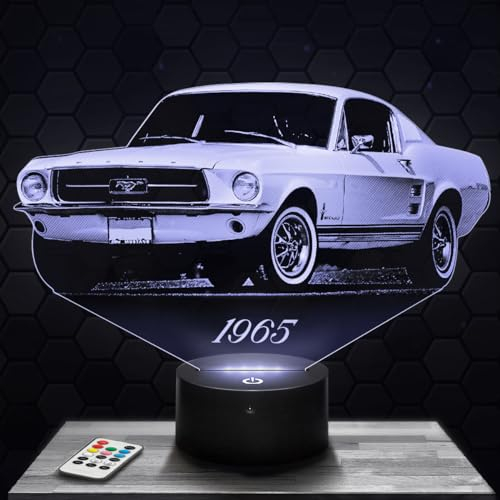 Nachttischlampe - Touch-Nachtlicht Auto 1965 3D-LED-Lampe Illusion, Geschenkidee Weihnachten Geburtstag Junge und Mädchen Nachttischlampe Kinder- oder Erwachsenenzimmer TOP