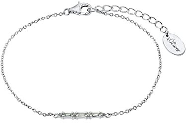 s.Oliver 2034255 Damen Armband Sterling-Silber 925 Silber Weiß 20 cm