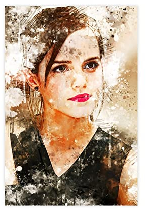 FISH DRAGATE Schauspieler Emma Watson Poster 15 Leinwand Poster Schlafzimmer Dekor Sport Landschaft Büro Zimmer Dekor Geschenk UnRAHMEN Stil 08x12inch (20x30cm)