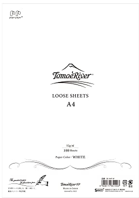 SAKAEテクニカルペーパー Tomoe River FP 52 g/m² loses Blatt von SANZEN, 21,6 x 29,3 cm (A4-Größe), Weiß, 100 Blatt/Packung (SR-A4P-W)