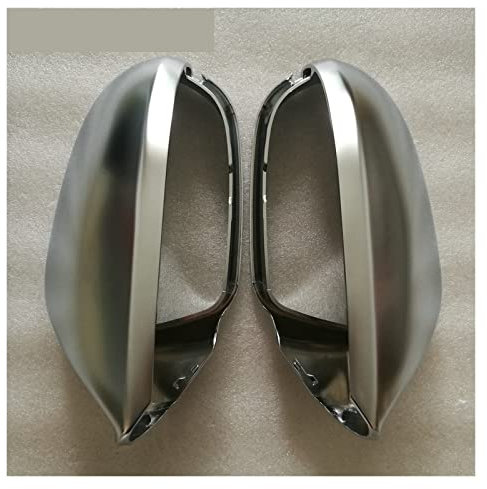 Auto Spiegelkappen Für Audi A6 S6 C7 4G Seitenspiegelkappen Silber Matt Chrom 2013 2014 2015 2016 2017 2018 Aluminium Gebürstet Rückspiegelkappe (Farbe : No lane assist hole)