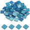 sourcing map Mosaik Fliesen Glas Fliesen Glanz Kristall Glas Stücke Masse Quadrat Glitzer Kristall 2 x 2cm für Haus Dekoration Basteln Handwerk Pack von 50(200g See Blau)